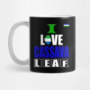 I Love Cassava leaf, Sierra Leone flag, Mama Salone Mug